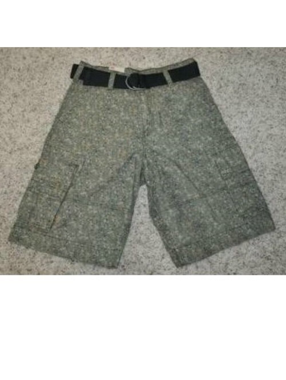 Mens Cargo Shorts Levis Green Camo 30 Belted Loose Straight Fit 6 Pkt Cotton